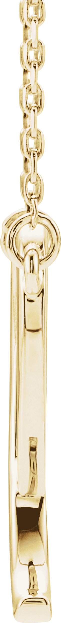 14K Gold Initial I Script Necklace – 16.9x15.1mm - Yellow Gold - view 2