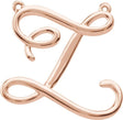 18K Gold Initial Z Script Necklace - Rose Gold