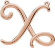 18K Gold Initial X Script Necklace - Rose Gold
