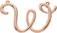 18K Gold Initial W Script Necklace - Rose Gold