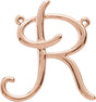18K Gold Initial R Script Necklace - Rose Gold