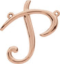 10K Gold Initial P Script Necklace - Rose Gold