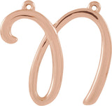 10K Gold Script Initial Necklace - Rose Gold