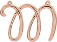 10K Gold Initial M Script Necklace - Rose Gold