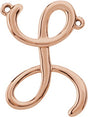 10K Gold Initial L Script Necklace - Rose Gold