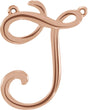 18K Gold Initial J Script Necklace - Rose Gold
