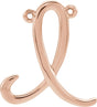 10K Gold Initial I Script Necklace - Rose Gold