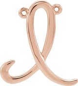 18K Gold Initial I Script Necklace - Rose Gold