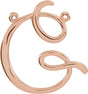 18K Gold Initial G Script Necklace - Rose Gold