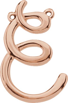 10K Gold Initial E Script Necklace - Rose Gold