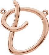 18K Gold Initial D Script Necklace - Rose Gold