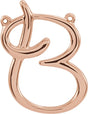 18K Gold Initial B Script Necklace - Rose Gold