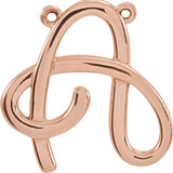 10K Gold Initial A Script Necklace - Rose Gold