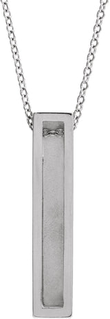 Platinum Engravable Sculptural Bar Necklace or Pendant - view 3