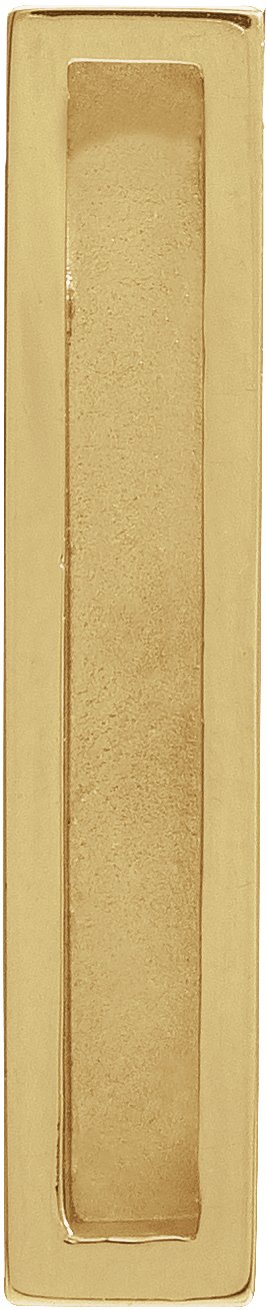 14K Gold Engravable Sculptural Bar Necklace or Pendant - Yellow Gold - view 3