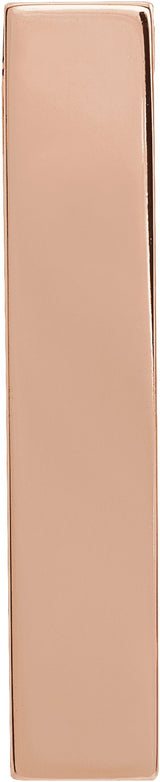 14K Gold Engravable Sculptural Bar Necklace or Pendant - Rose Gold