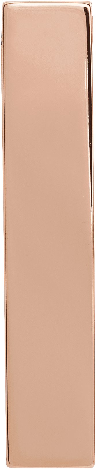 14K Gold Engravable Sculptural Bar Necklace or Pendant - Rose Gold