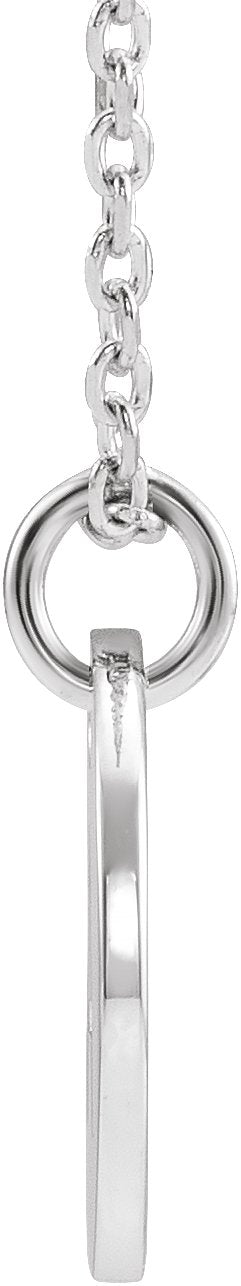14K Gold Initial A Necklace or Pendant - White Gold - view 3