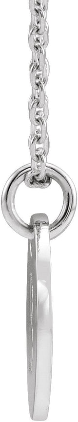 14K Gold Initial B Necklace or Pendant - White Gold - view 3