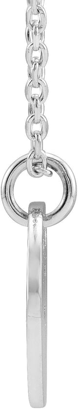 14K Gold Initial F Necklace or Pendant - White Gold - view 3