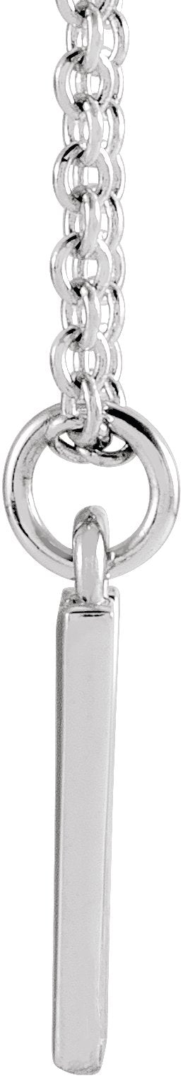 Platinum Initial W Necklace - view 3