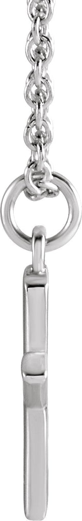 Platinum Initial X Necklace - view 3