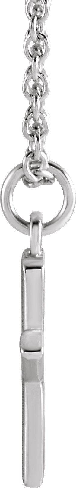 14K Gold Initial X Necklace – 9.2x7.6mm - White Gold - view 2