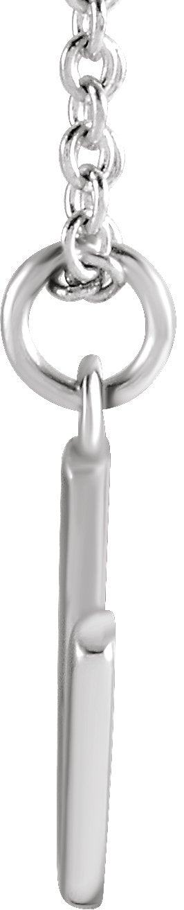 14K Gold Initial U Necklace – 9.2x7.3mm - White Gold - view 2