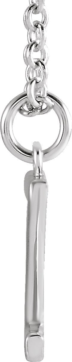 14K Gold Initial Z Necklace – 9.5x6.7mm - White Gold - view 2