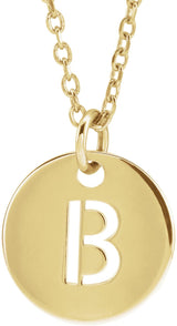 14K Gold Initial B Necklace or Pendant - Yellow Gold