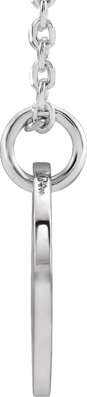14K Gold Initial G Necklace or Pendant - White Gold - view 3