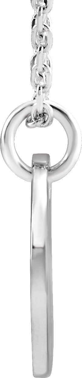 14K Gold Initial I Necklace or Pendant - White Gold - view 3