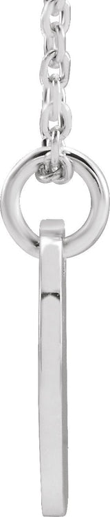 14K Gold Initial J Necklace or Pendant - White Gold - view 3
