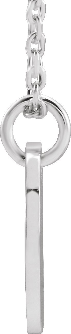 14K Gold Initial J Necklace or Pendant - White Gold - view 3