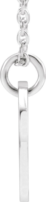 14K Gold Initial Z Necklace or Pendant - White Gold - view 3