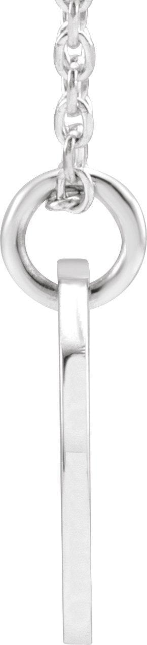 14K Gold Initial Z Necklace or Pendant - White Gold - view 3