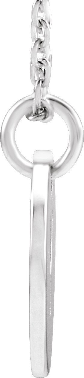 14K Gold Initial Y Necklace or Pendant - White Gold - view 3