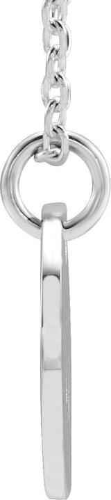 14K Gold Initial W Necklace or Pendant - White Gold - view 3
