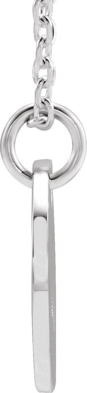 14K Gold Initial W Necklace or Pendant - White Gold - view 3