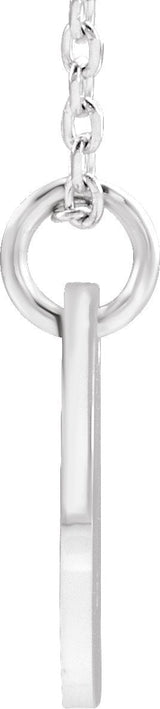 14K Gold Initial V Necklace or Pendant - White Gold - view 3