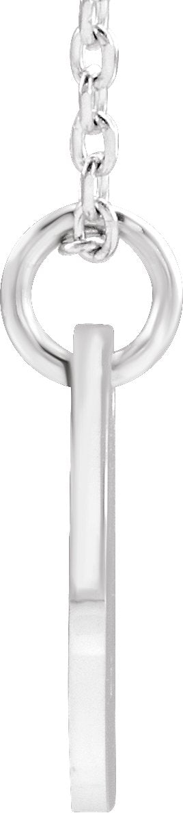 14K Gold Initial V Necklace or Pendant - White Gold - view 3