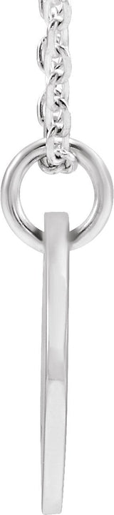 14K Gold Initial U Necklace or Pendant - White Gold - view 3