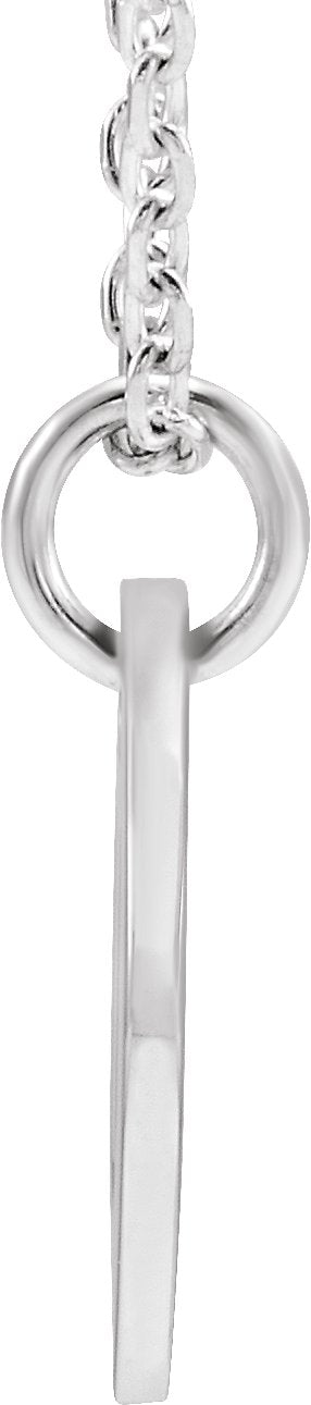 14K Gold Initial U Necklace or Pendant - White Gold - view 3