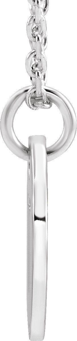 14K Gold Initial T Necklace or Pendant - White Gold - view 3