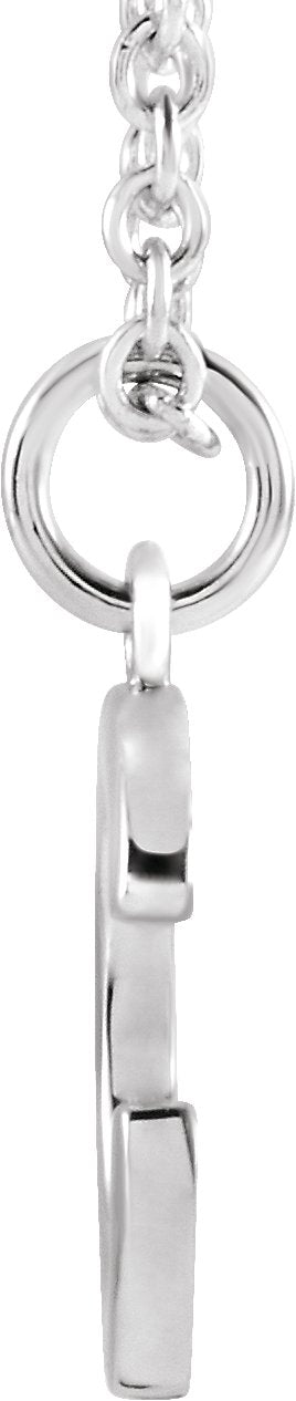 14K Gold Initial C Necklace – 9.5x6.7mm - White Gold - view 2