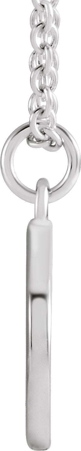 Platinum Initial D Necklace - view 3