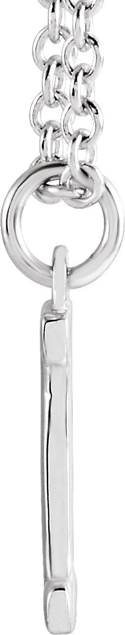 Platinum Initial I Necklace - view 3