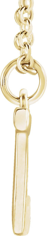 14K Gold Initial J Necklace – 9.5x6.9mm - Yellow Gold - view 2