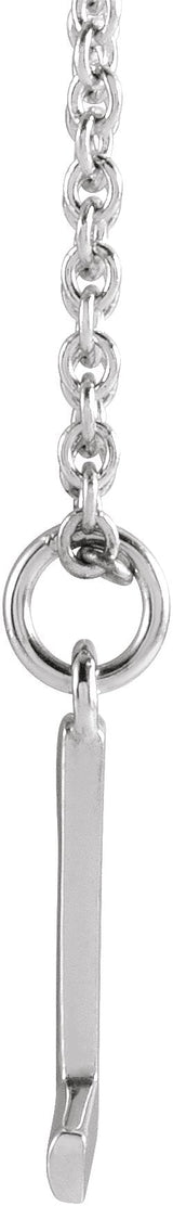 14K Gold Initial L Necklace – 9.5x5.6mm - White Gold - view 2
