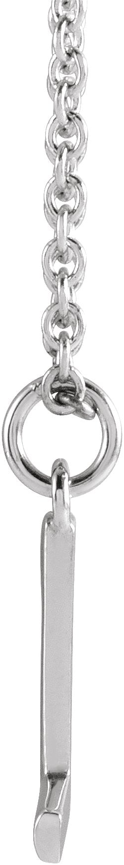 14K Gold Initial L Necklace – 9.5x5.6mm - White Gold - view 2